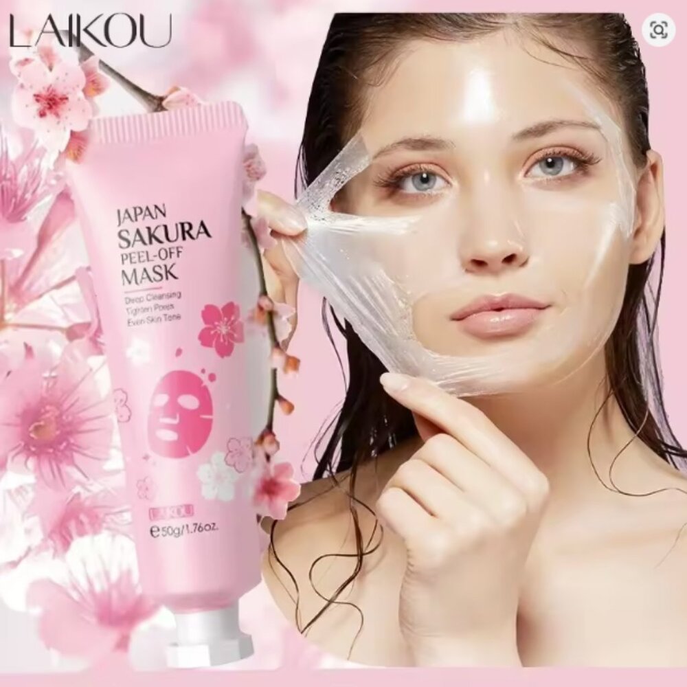 LAIKOU 24K Gold Sakura Peeling Face Mask AntiWrinkle Whitening Blackhead Removal